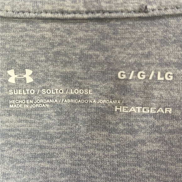 HEATGEAR Under Armour V Neck MADE IN JORDAN WOMEN LG BLUE AND GRAY BLEND - Picture 5 of 6